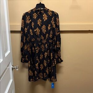 Cupshe Black and Gold Long Sleeve Dress